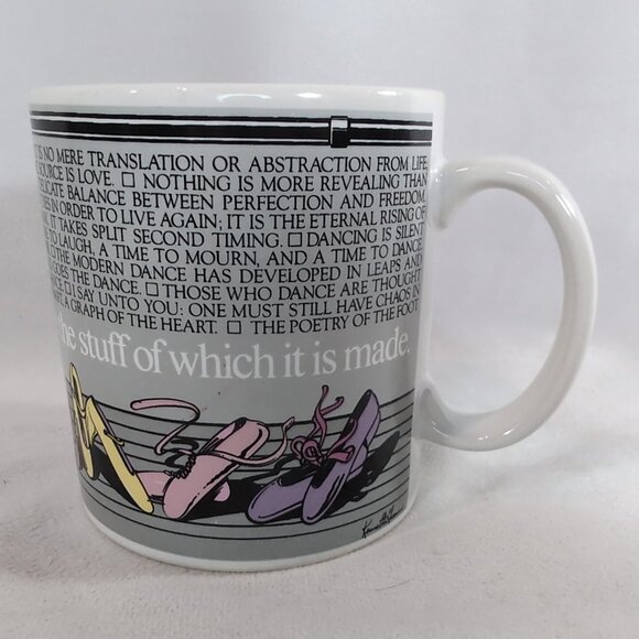 Toscany Japan 1982 Dance is the Only Art Mug Ballet Pointe Shoe Kenneth Grooms - Picture 4 of 12